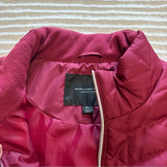 Marc New York Andrew Marc Reese Quilted Synthetic Down Vest Magenta Pink SzXL‎ - Picture 4 of 9
